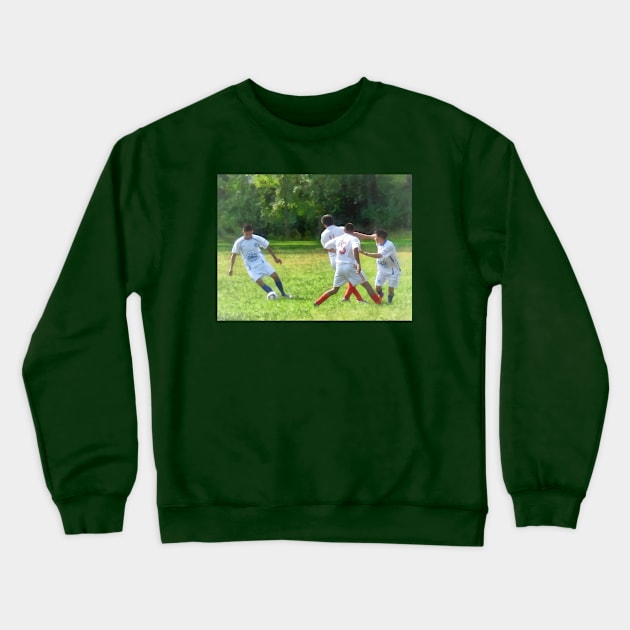 Soccer - Soccer Ball in Play Crewneck Sweatshirt by SusanSavad